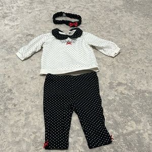 Like New Little Me Black & White Outfit